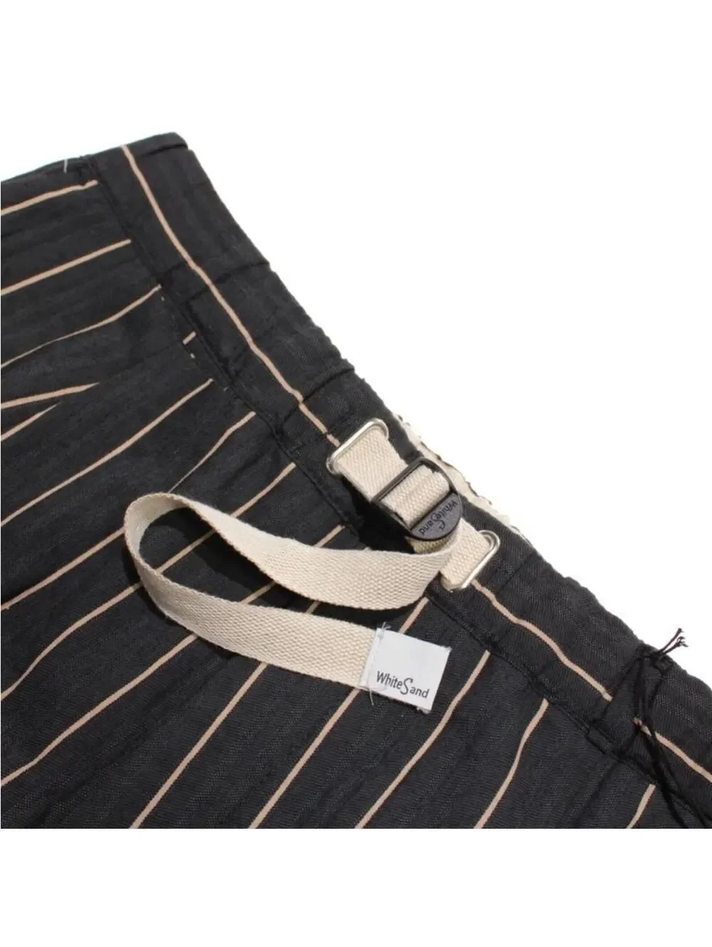 WHITE SAND GARMANY Navy Striped Buckled Trouser Pants EU 48